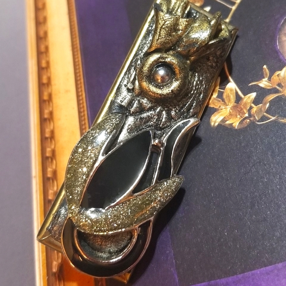 1960s Brutalist Artisan Mixed Media Brooch OOAK